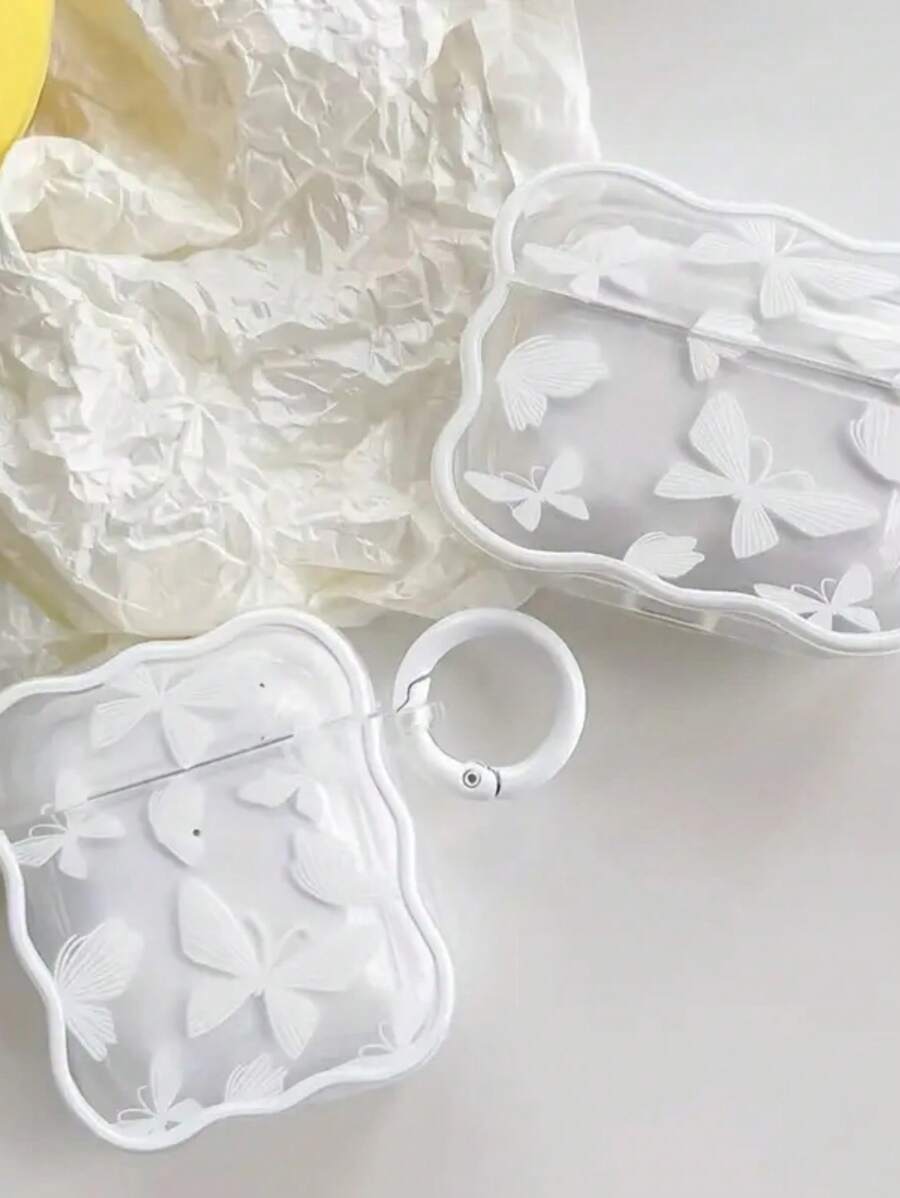 極簡風格蝴蝶形掛耳式耳機盒，適用於蘋果Airpods - 彩色 - 查看 1