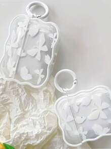 極簡風格蝴蝶形掛耳式耳機盒，適用於蘋果Airpods - 彩色 - 查看 2