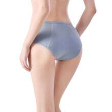 Bragas calzones menstruales algodón cintura alta antiderrames antifugas mujer 3 piezas - Negro - Ver 10