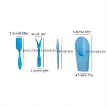 4 件/套，多肉植物工具，包括育苗种植机、打孔器、铲斗、土铲、园艺工具、花盆和塑料铲，园林工具，园艺工具 - 藍色 - 查看 6