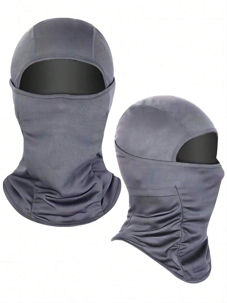 1入組冬季保暖口罩拉瓦面罩頸巾防風防寒加厚絨毛帽子滑雪帽摩托車頭盔內襯 - 灰色 - 查看 1