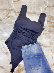 Women Bodysuits - 黑色 - 查看 4