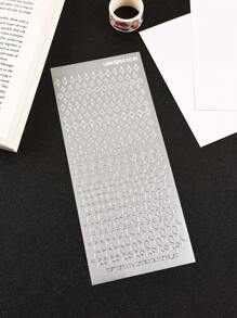 1 pieza Etiqueta adhesiva con estampado en caliente dorado/plateado con forma de estrella plateada, perfecta para scrapbooking, diarios DIY, álbumes, decoración de cajas de regalo, útiles escolares, regreso a clases