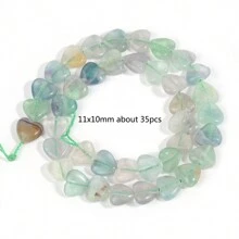 11x10 毫米心形天然瑪瑙拉長石東陵石英珠散裝間隔珠用於製作珠寶 Diy 發現物 - 11x10mm about 35pcs - 查看 6