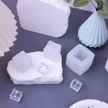 Ice Cube Shaped Cake & Fondant Mould, Aroma Plaster & Candle & Display Stand Decoration Silicone Mold - White - View 1
