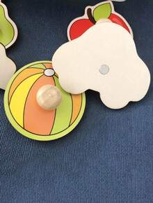 1套寶寶教育手抓板，配有蒙特梭利早期學習拼圖，提高認知能力和培養能力，3D木製拼圖玩具聖誕感恩節禮物 - 彩色 - 查看 4