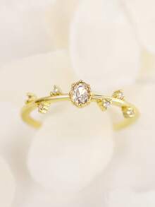 1款優雅立方氧化鋯女戒指,適用於婚禮、求婚、派對,情人節禮物 - 1# - 查看 2