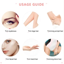電動眉毛修剪器無痛眉毛拔毛機,迷你眉毛整形器剃刀式剃刀式攜帶式臉部脫毛器(女性適用) - 黑色 - 查看 3