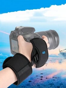 1 件相機腕帶,適用於單眼/微單相機,潛水材質製成,方便,柔軟,減壓,快速釋放,復活節 - 黑色 - 查看 1