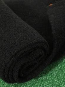 1 件男士休閒純色黑色臘腸狗設計仿毛簡約風格保暖圍巾適合日常秋冬穿著 - 黑色 - 查看 4