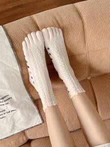 1 Paar Bequeme, Atmungsaktive Zehentrenner-socken Für Damen - Verschiedenfarbig - Übersicht 3