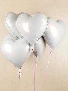 10入組/袋18英寸奶白色心形鋁箔氣球,適用於情人節、婚禮、母親節和派對裝飾 - 乳白色 - 查看 6