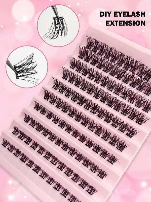 DIY Eyelash Extensions 120 Clusters Wispy Individual Lashes Extensions