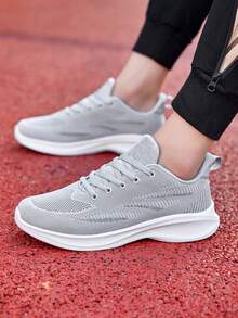 時尚休閒風格男鞋,戶外運動運動鞋,純色,耐磨,透氣,防滑,低領口,綁帶式,低跟,男士休閒鞋,網球鞋,跑步鞋,春秋季節