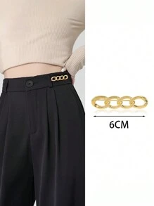 1 Miếng Cao-kết thúc Kim loại Quần áo Chốt Kim băng Đối với phụ nữ - Sành điệu Quần áo Đến Ngăn chặn Tủ Và Nâng Quần Với Đảm bảo Eo - Eo Phụ kiện Và Nổi bật - Vàng - Xem 6