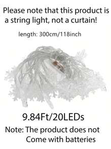 1.5/3/6 米 LED 雪花灯串，冬季浪漫圣诞窗帘灯，婚礼派对家居花园卧室户外室内装饰童话灯