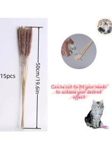 15入/pack小乾蘆葦,棕色花飾 - 適用於秋天 / 感恩節 / 豐收節 / 萬聖節裝飾 / 聖誕節 / 婚禮和家居裝飾,diy花束,理想禮物 - 紫色 - 查看 2