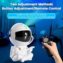 Astronaut Starry Sky Colorful Projector Lamp Starry Atmosphere Night Light Usb Plug And Play, Star-Based Guitar Model Remote Control 180° Head Magnetic Adjustable Laser Nebula Lamp Astronaut Ornament - White - View 8