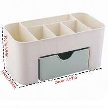 1只化妝品組織盒,可放置在桌面上,多個分隔間,口紅刷子抽屜儲物盒,適用於珠寶和護膚品 - 綠色 - 查看 3