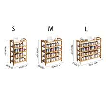 1入組杏色diy手工竹簡約五層鞋架,適用於家庭收納鞋子 - 杏色 - 查看 8