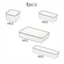 4入組,8入組,13入組,25入組透明寵物桌面收納盒,多功能組合抽屜式收納盒,適用於廚房櫃台,梳妝台,浴室櫥櫃,辦公桌等 - 無色 - 查看 5