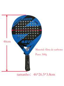 1PC Blue Camewin Padel Racket Tennis Carbon Fiber Soft EVA Face Tennis Paddle Racquet Racket With Padle Bag Cover With Free Gift New Hot Blue - Blue - View 3