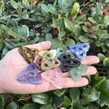 1pc 1inch Natural Stone Irish Knot No Hole Healing Cavring Tumble Ornament And Necklace Pendant