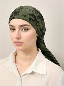 1入女士戶外迷彩風沙巾附流蘇,防風保暖迷彩風沙巾 - 綠色 - 查看 2