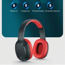 Full Ear Wireless Headset Support Wireless/TF Card/3.5mm Audio/Wired Mode, Gaming Earphone, 360° Powerful Sound, Compatible With Mobile Phones, Laptops, Tablets,  Perfect Gift For Friends And Couples - Red - View 4