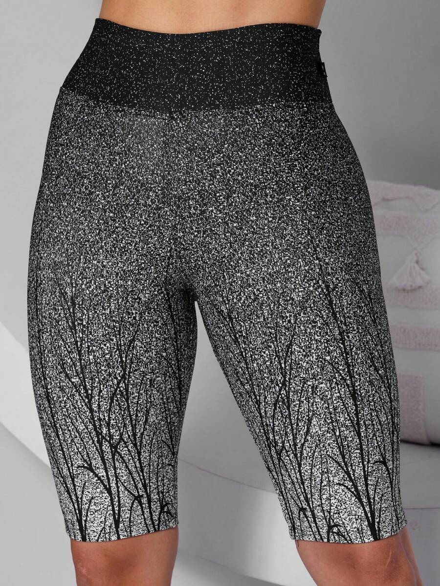 Women Sports Shorts - 黑與白 - 查看 1