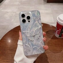 Ins Silver Butterfly Conch Shell Case Compatible With IPhone 13 14 11 12 15 Pro Max 14 15 Plus Cute Protective Phone Cover - Color - View 3