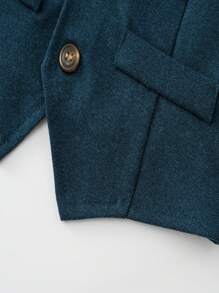 KIMOCAT 3 件套年轻男孩上扣背心西装外套、长袖衬衫和裤子、英式花卉婚礼绅士正装、春秋季节、无领结