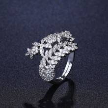 豪華沙烏地阿拉伯新娘婚禮珠寶雙層套裝,白金色時尚珠寶配件,女士配飾 - 白色 - 查看 4