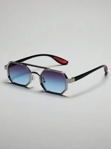 1 Paio Di occhiali Unisex Con Montatura Metallica Geometrica, Moda Decorativa Per Casual, Estate, Spiaggia, Vacanze, Esterno, Viaggio, Rientro A Scuola, Look Elegante