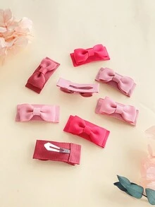 嬰兒發夾,bb夾髮飾,防汗夾髮夾,小型夾髮夾,蝴蝶結髮飾,兒童髮飾,寶寶髮夾組合24入 - 彩色 - 查看 8