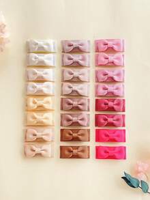 嬰兒發夾,bb夾髮飾,防汗夾髮夾,小型夾髮夾,蝴蝶結髮飾,兒童髮飾,寶寶髮夾組合24入 - 彩色 - 查看 2