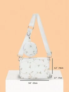 2025新款女士个性时尚百变中国风大容量中国风花卉刺绣风格手提包带小零钱包单肩包斜挎包 - 白色 - 查看 7