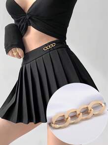 1 Miếng Cao-kết thúc Kim loại Quần áo Chốt Kim băng Đối với phụ nữ - Sành điệu Quần áo Đến Ngăn chặn Tủ Và Nâng Quần Với Đảm bảo Eo - Eo Phụ kiện Và Nổi bật - Vàng - Xem 1