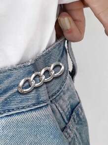 1 Miếng Cao-kết thúc Kim loại Quần áo Chốt Kim băng Đối với phụ nữ - Sành điệu Quần áo Đến Ngăn chặn Tủ Và Nâng Quần Với Đảm bảo Eo - Eo Phụ kiện Và Nổi bật - Vàng - Xem 3