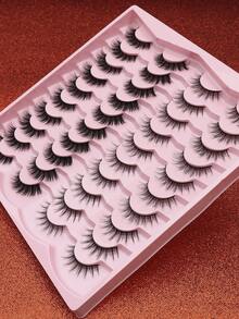 20對自然蓬鬆軟滑戲劇性3d貂毛眼黑色細長眼睫毛,多層短厚假睫毛擴大大量假睫毛化妝品,十字結婚派對和俱樂部日常工作會議自然假睫毛舒適的睫毛彈簧十字手假睫毛翼尖假睫毛細長睫毛自然逼真的睫毛長久耐用的日常角色扮演可重複使用的日常約會時尚流行的化妝美容工具假睫毛全假睫毛 - 尖尾漫畫款 - 查看 2