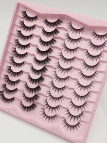 20對自然蓬鬆軟滑戲劇性3d貂毛眼黑色細長眼睫毛,多層短厚假睫毛擴大大量假睫毛化妝品,十字結婚派對和俱樂部日常工作會議自然假睫毛舒適的睫毛彈簧十字手假睫毛翼尖假睫毛細長睫毛自然逼真的睫毛長久耐用的日常角色扮演可重複使用的日常約會時尚流行的化妝美容工具假睫毛全假睫毛 - 尖尾漫畫款 - 查看 7