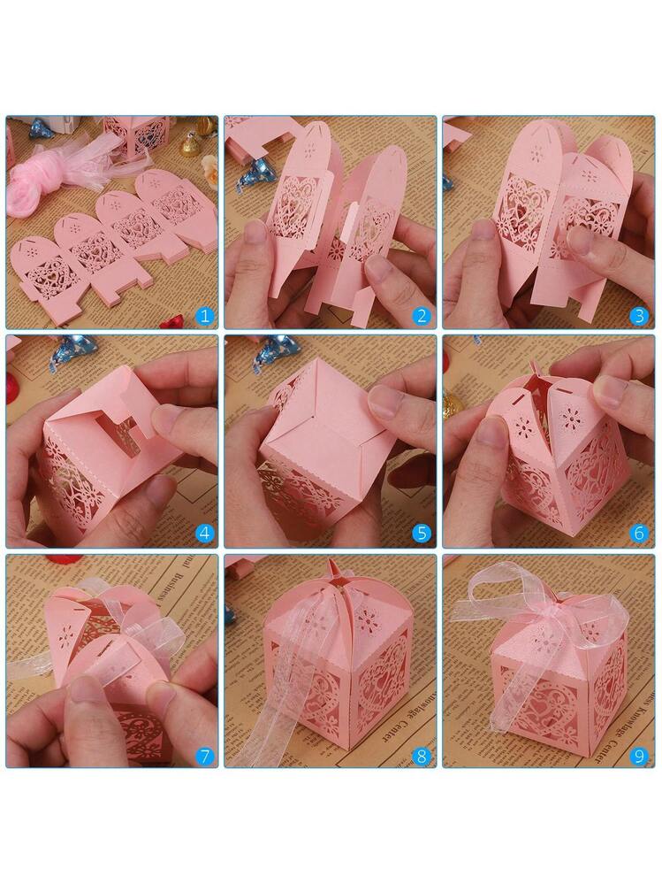 PH PandaHall 20pz Scatola di Carta per Caramelle Rosa Scatole Regalo in Cartone, Scatola per Bomboniere per Matrimonio Festa di Compleanno Natale Regali Wrapping, 10.5x6.8x2.2cm