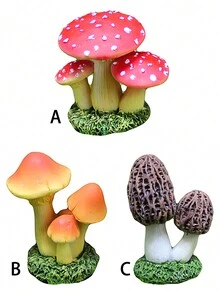 1pc Mushroom Shaped Decoration Resin Craft, Small Mushroom For DIY Landscape, Garden, Lawn, Patio Outdoor Decoration Crafts - Multicolor - View 2