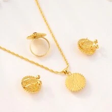 1pc Gold-Color Traditional Jewelry Set For Women, Wedding Party Gift Set - Royal Blue - View 6