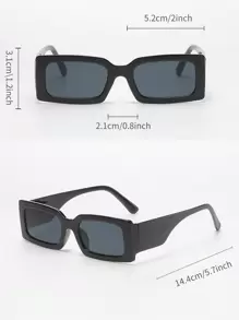 3pcs Retro Square Big Frame Sunglasses, Plastic Fashion Classic Style For Outdoor, Travel, Beach, UV Protection Shade Going Out Outfit Outdoor Beach Seaside Vacation And Gift For Family And Friends - 黑色 - 查看 4