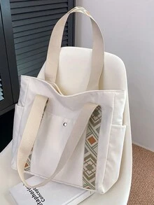 Large Capacity Shoulder Bag For Women's New And Versatile File Carrying Bag, Student Leisure Commuting Bag - White - View 4