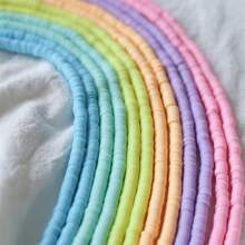 Juego de 12 hebras con 4200 piezas de cuentas redondas planas de arcilla polimérica de colores de caramelo de 6 mm - hojas de arcilla polimérica, cuentas espaciadas para hacer joyas, manualidades DIY de pulseras, collares y aretes para mujeres