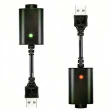 2入組510螺紋充電器usb充電線,具有led指示燈 - 兼容usb適配器,以安全有效地充電510電池 - 黑色 - 查看 1