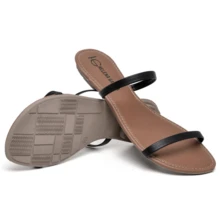 Women Flat Sandals - 黑色 - 查看 5