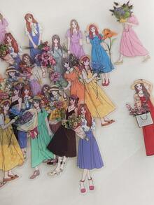 1pack/30sheets Cute Cartoon Girls' Pet Stickers Set For Korean Style, Ins, Girl's Dress-Up, Diary, Scrapbooking Decoration - Multicolor - View 5